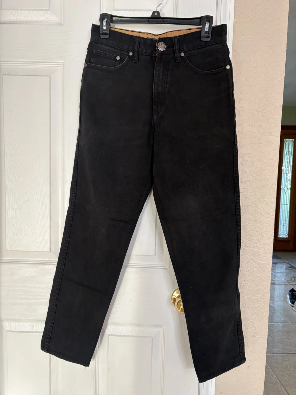 Pelle Pelle Black Embroidered Designer Jeans Women’s Size 28 Straight Leg